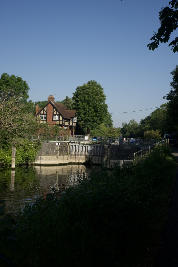 A lock keeper's cottage at a quiet Thames lock
