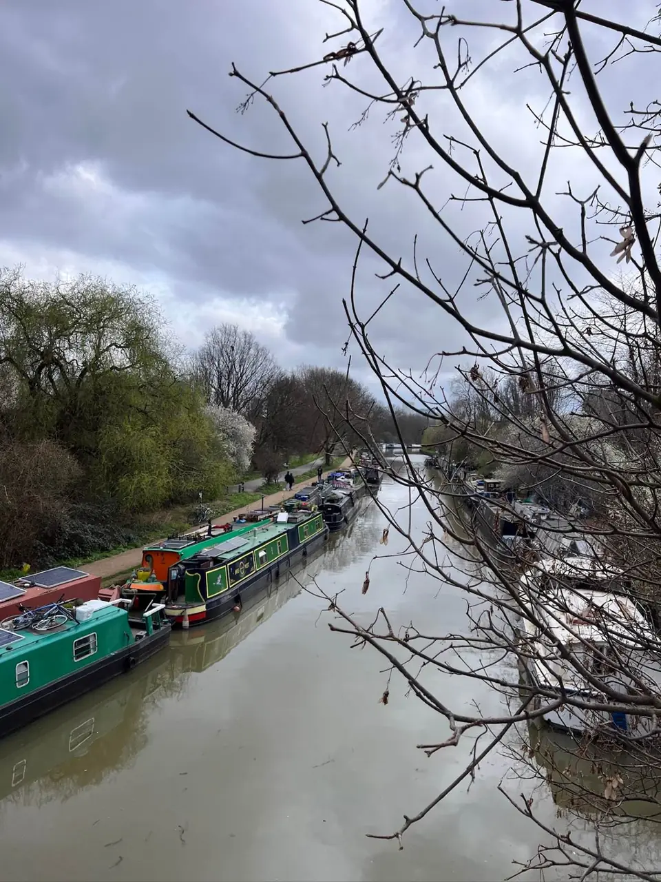 A lock and towpath on a maintained stretch of the UK canal network